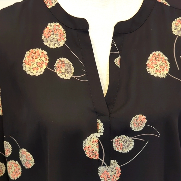 Danielrainn Black Floral Tunic L nwot - Picture 2 of 8